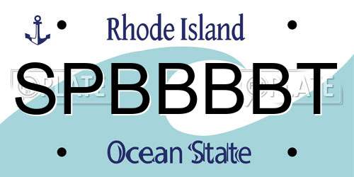 SPBBBBT Rhode Island License Plate