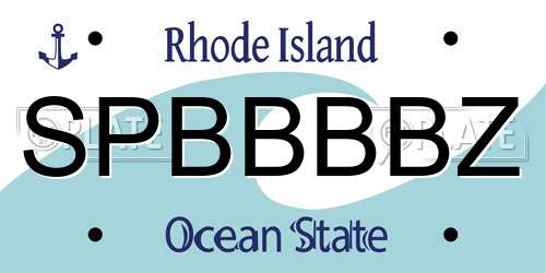 SPBBBBZ Rhode Island License Plate