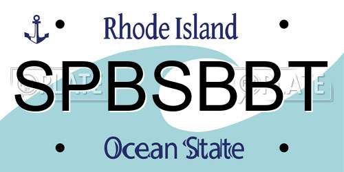 SPBSBBT Rhode Island License Plate