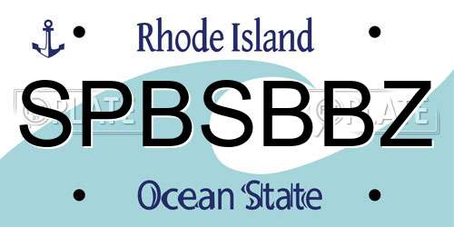 SPBSBBZ Rhode Island License Plate