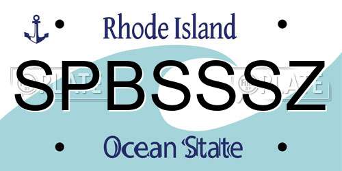 SPBSSSZ Rhode Island License Plate