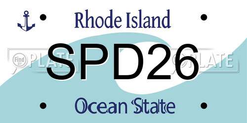 SPD26 Rhode Island License Plate