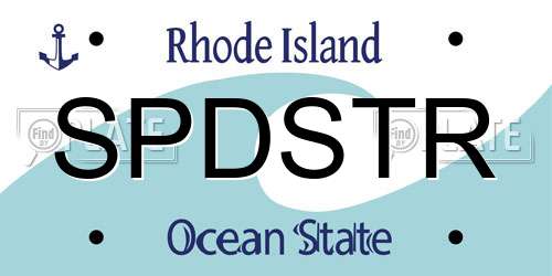 SPDSTR Rhode Island License Plate