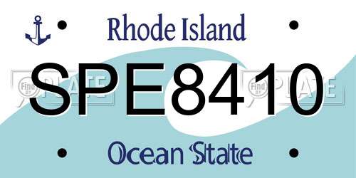 SPE8410 Rhode Island License Plate