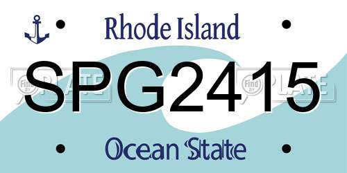 SPG2415 Rhode Island License Plate