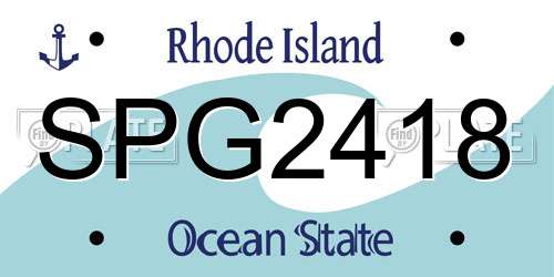 SPG2418 Rhode Island License Plate