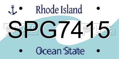 SPG7415 Rhode Island License Plate