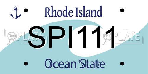 SPI111 Rhode Island License Plate