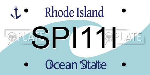 SPI11I Rhode Island License Plate