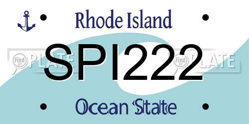 SPI222 Rhode Island License Plate