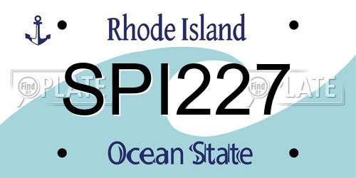 SPI227 Rhode Island License Plate