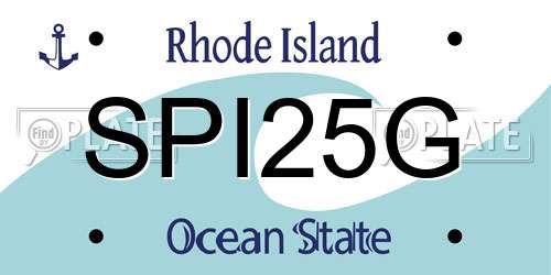 SPI25G Rhode Island License Plate