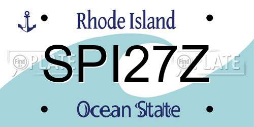 SPI27Z Rhode Island License Plate