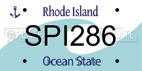 SPI286 Rhode Island License Plate