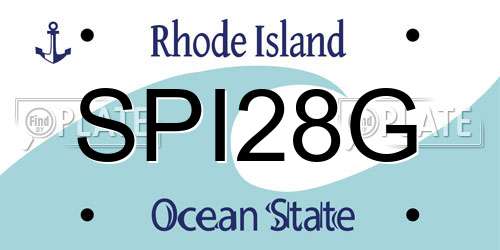 SPI28G Rhode Island License Plate