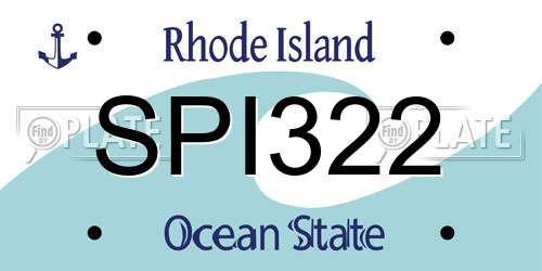 SPI322 Rhode Island License Plate