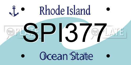 SPI377 Rhode Island License Plate