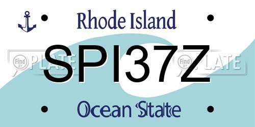 SPI37Z Rhode Island License Plate