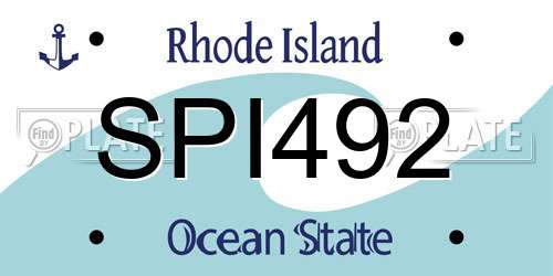 SPI492 Rhode Island License Plate
