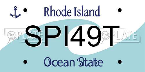 SPI49T Rhode Island License Plate