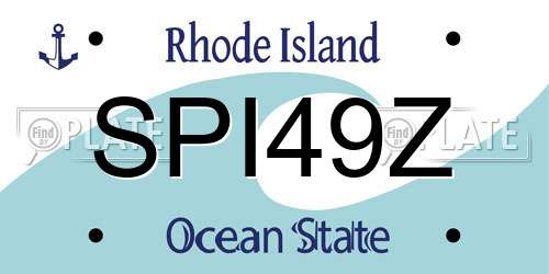 SPI49Z Rhode Island License Plate