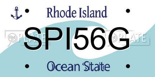 SPI56G Rhode Island License Plate