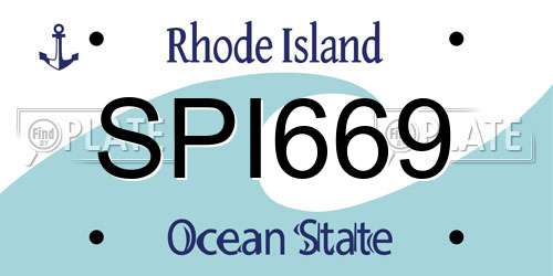 SPI669 Rhode Island License Plate
