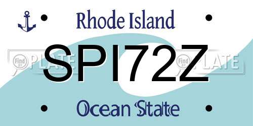 SPI72Z Rhode Island License Plate