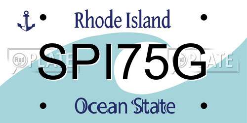 SPI75G Rhode Island License Plate