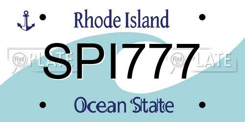 SPI777 Rhode Island License Plate