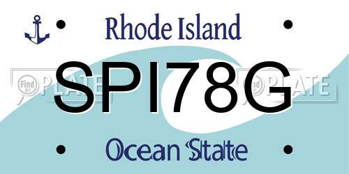 SPI78G Rhode Island License Plate