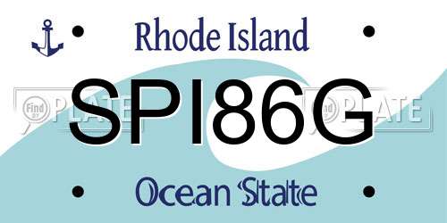 SPI86G Rhode Island License Plate