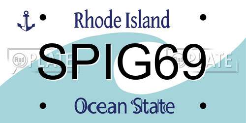 SPIG69 Rhode Island License Plate