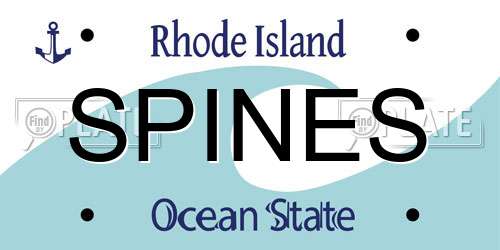 SPINES Rhode Island License Plate