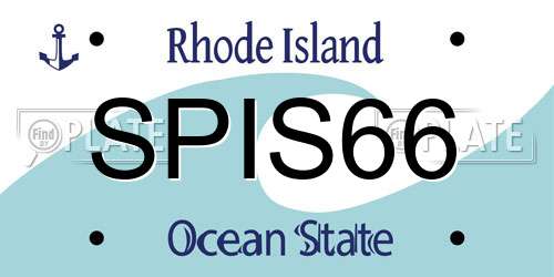 SPIS66 Rhode Island License Plate
