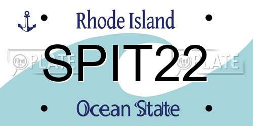 SPIT22 Rhode Island License Plate