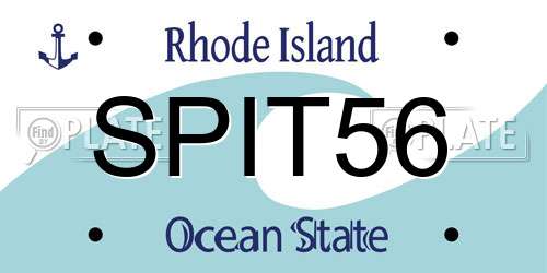 SPIT56 Rhode Island License Plate