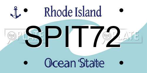 SPIT72 Rhode Island License Plate
