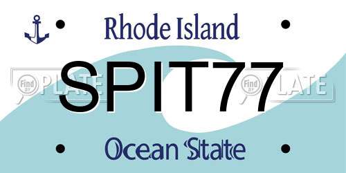 SPIT77 Rhode Island License Plate