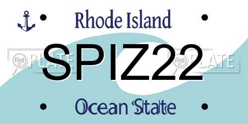 SPIZ22 Rhode Island License Plate