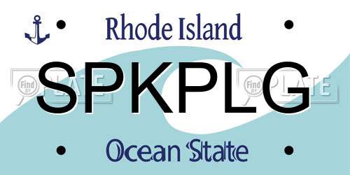SPKPLG Rhode Island License Plate
