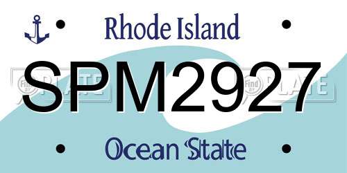 SPM2927 Rhode Island License Plate
