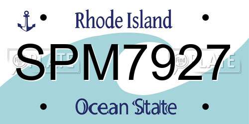 SPM7927 Rhode Island License Plate