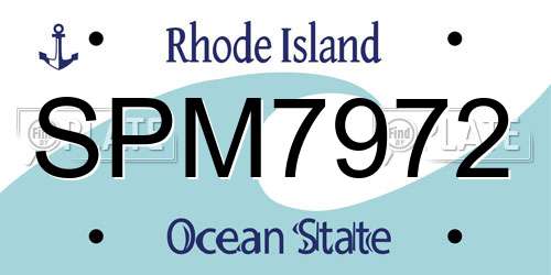 SPM7972 Rhode Island License Plate