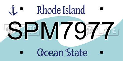 SPM7977 Rhode Island License Plate
