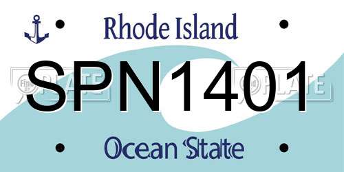 SPN1401 Rhode Island License Plate