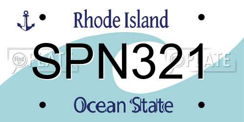 SPN321 Rhode Island License Plate