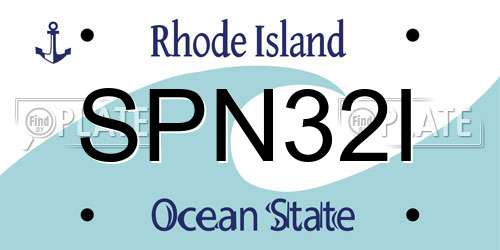SPN32I Rhode Island License Plate
