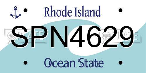 SPN4629 Rhode Island License Plate