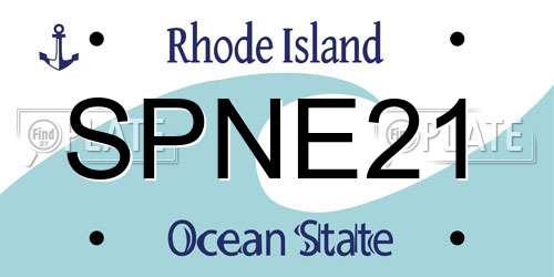 SPNE21 Rhode Island License Plate
